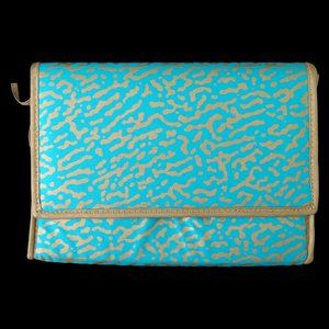 Vintage Jim Thompson Turquoise + Gold Makeup Bag